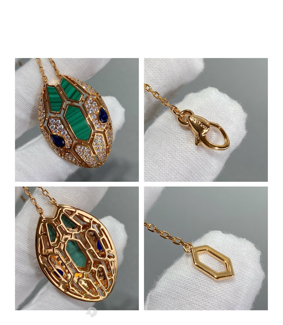 Bvlgari Serpent Pink Gold Cubic Zirconia Necklace